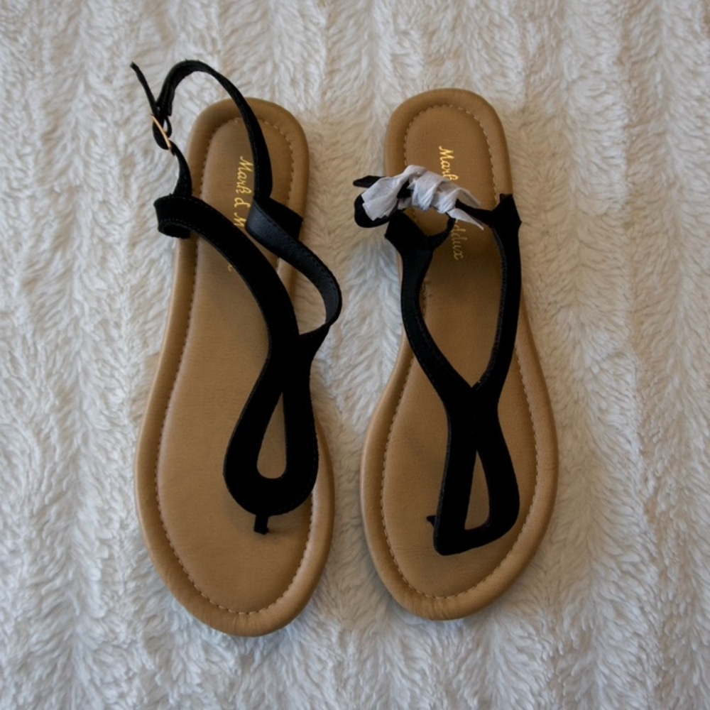 Mark & Maddux Slingback Women's Flat Sandals - Black